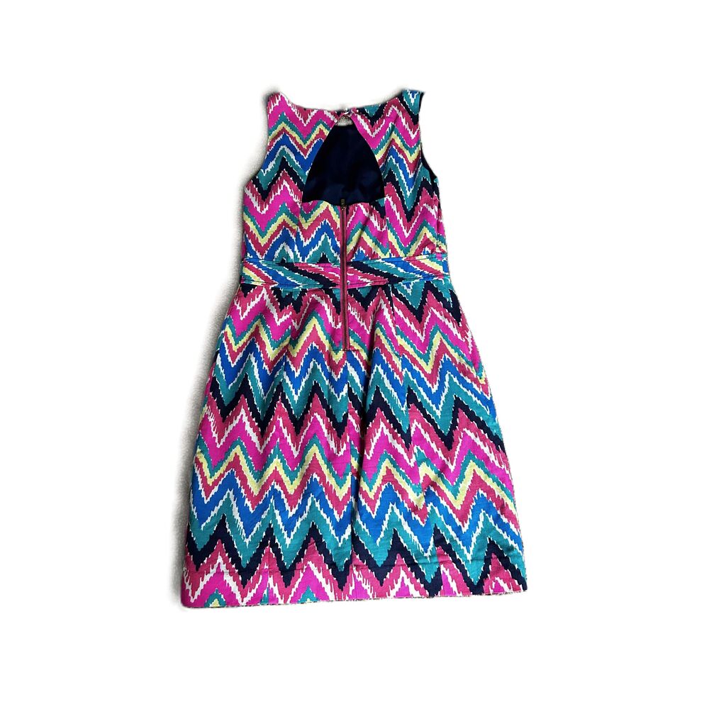 Lilly Pulitzer Multicolor Chevron Hearts A Flutter Sleeveless Dress Size 2 - Picture 2 of 5